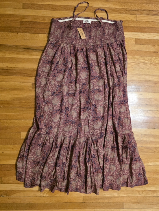 NATURAL LIFE Dresses & Skirts - NATURAL LIFE New With Tags XL Convertible Mauve Floral Boho Maxi Skirt Dress
